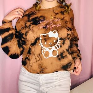 rare hello kitty tie dye long sleeve kawaii
